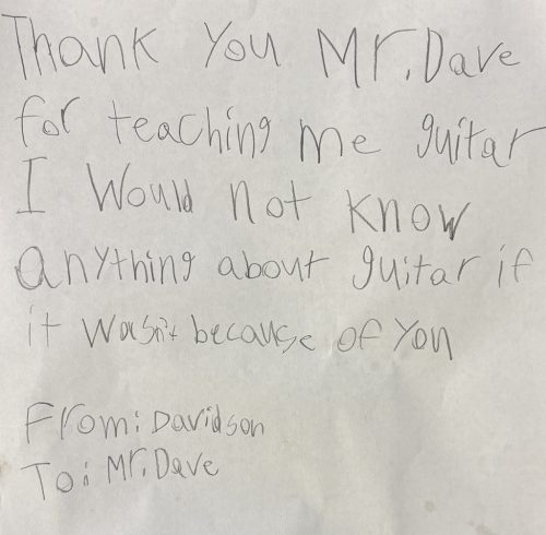 Guitar Instructor Rancho Santa Margarita CA Thank You Mr. Dave